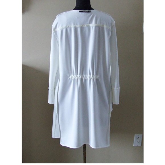 Elegant Warm White Long Jacket Coat by Harve Benard L - Picture 5 of 6